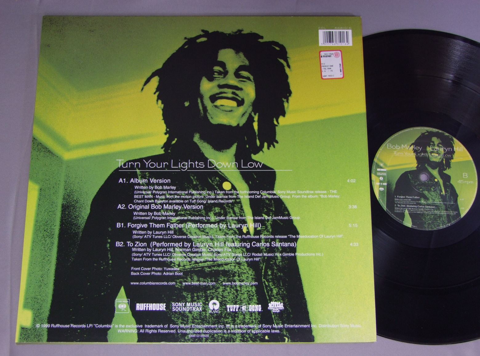BOB MARLEY FEATURING LAURYN HILL/TURN YOUR LIGHTS DOWN LOW 668101 6アナログ